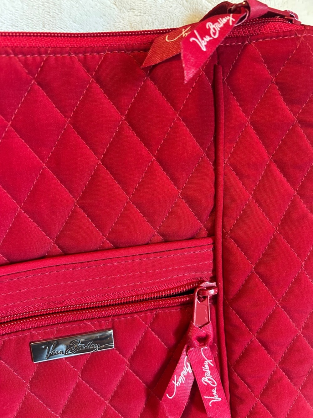NEW Vera Bradley Tango Red Hipster Crossbody Bag Quilted Tote Purse - Picture 6 of 15
